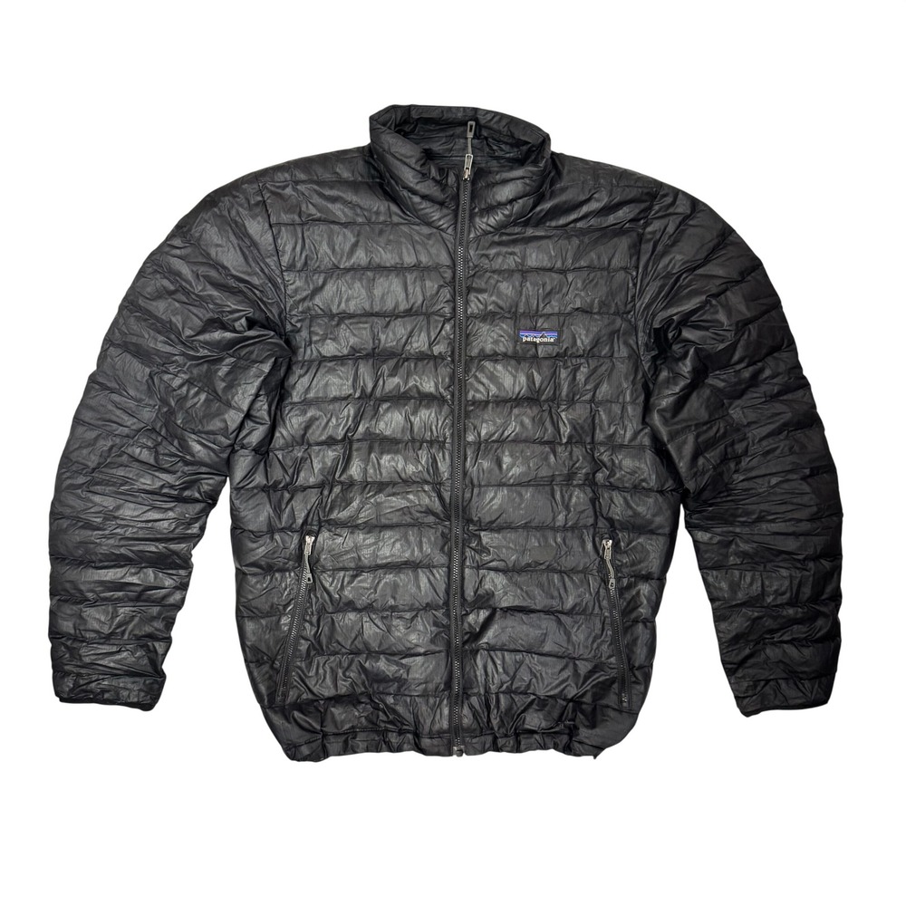 Patagonia Mens Down Sweater Jacket Black Puffer Full Zip 84674 FA15 Size Medium